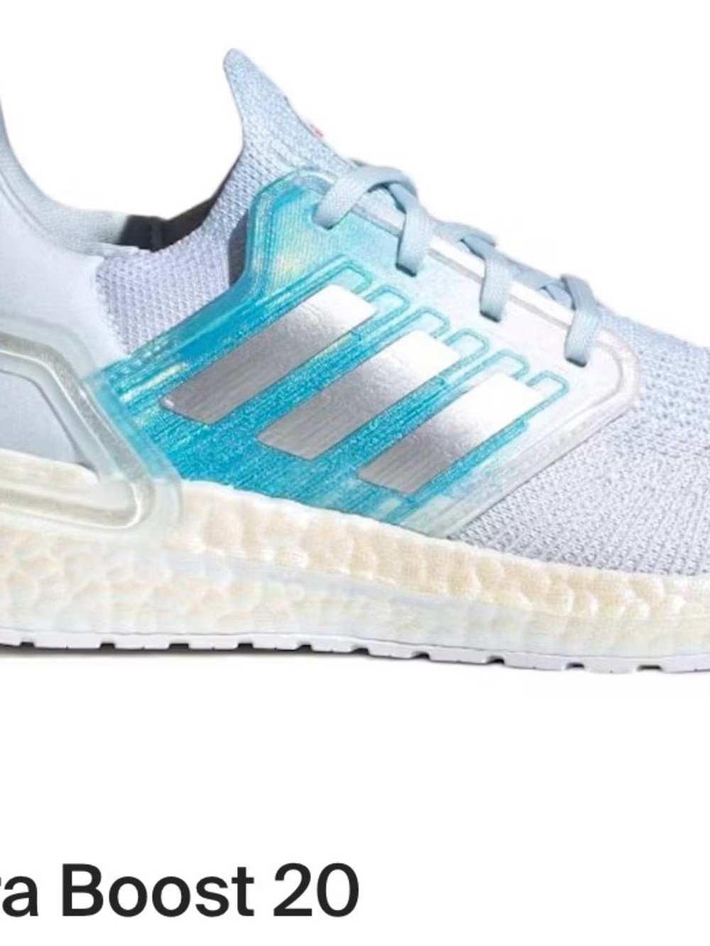 Women’s Parley Oceans x adidas UltraBoost 20 in Sky Tint, size 10